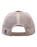 Rear View of Cinnamon Red/ Olive Green/ Stone Everyday Trucker Cap - GB452E