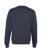 Rear View of Classic Navy Heather Midweight Crewneck Sweatshirt - SS3000