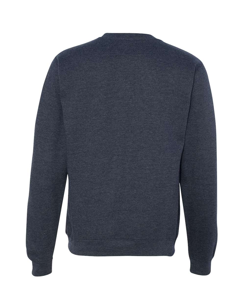 Rear View of Classic Navy Heather Midweight Crewneck Sweatshirt - SS3000