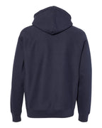 Rear View of Classic Navy Legend - Premium Heavyweight Cross-Grain Hooded Sweatshirt - IND5000P