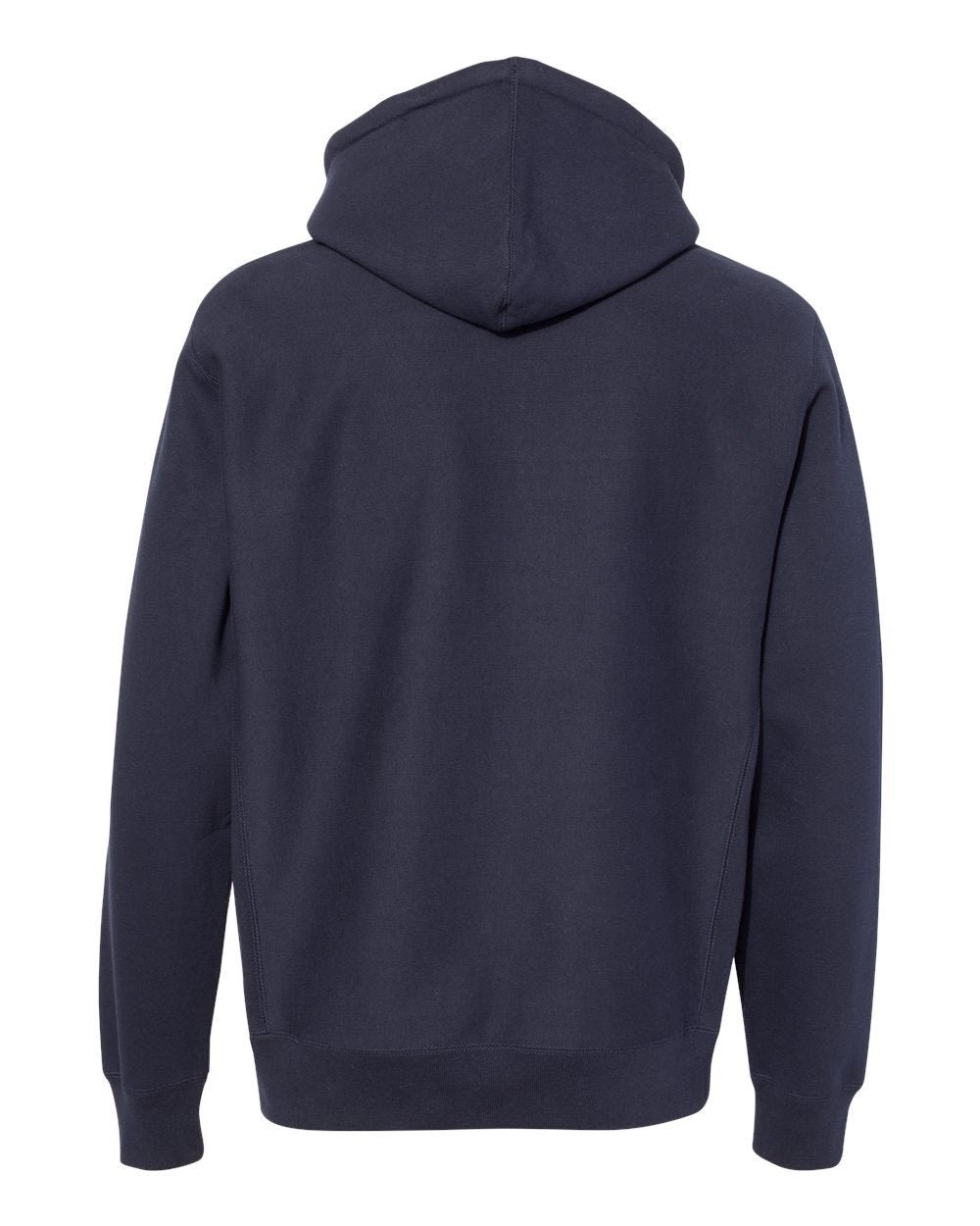 Rear View of Classic Navy Legend - Premium Heavyweight Cross-Grain Hooded Sweatshirt - IND5000P