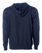 Rear View of Classic Navy Midweight Hooded Sweatshirt - SS4500