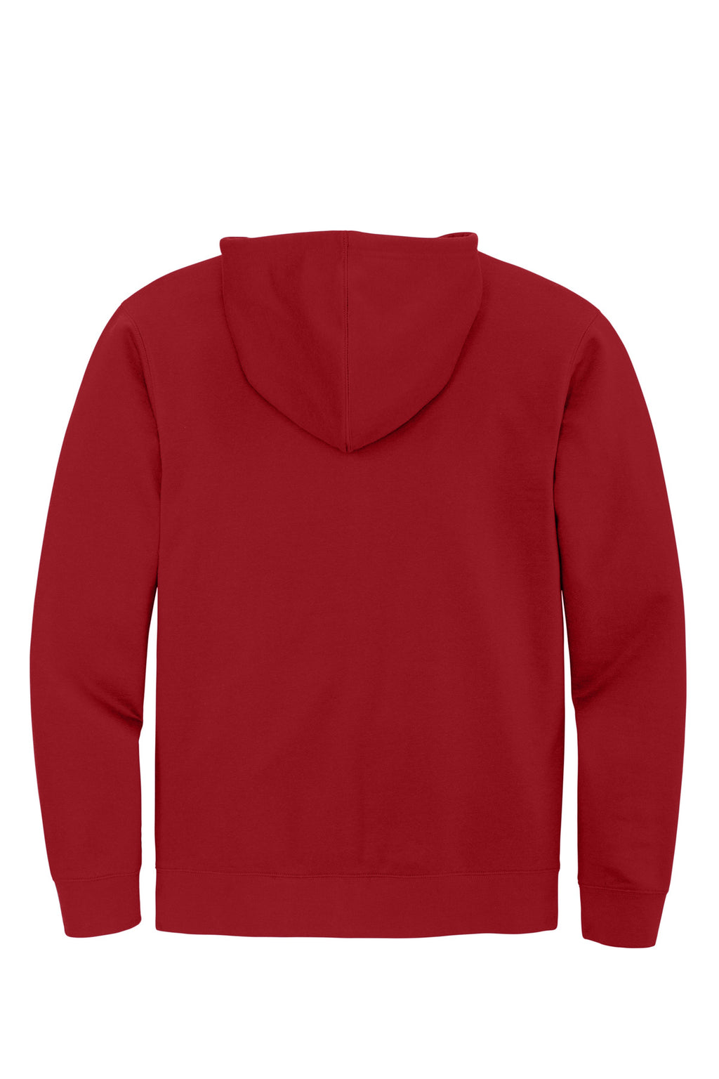 Rear View of Classic Red District V.I.T. Fleece Full-Zip Hoodie DT6102