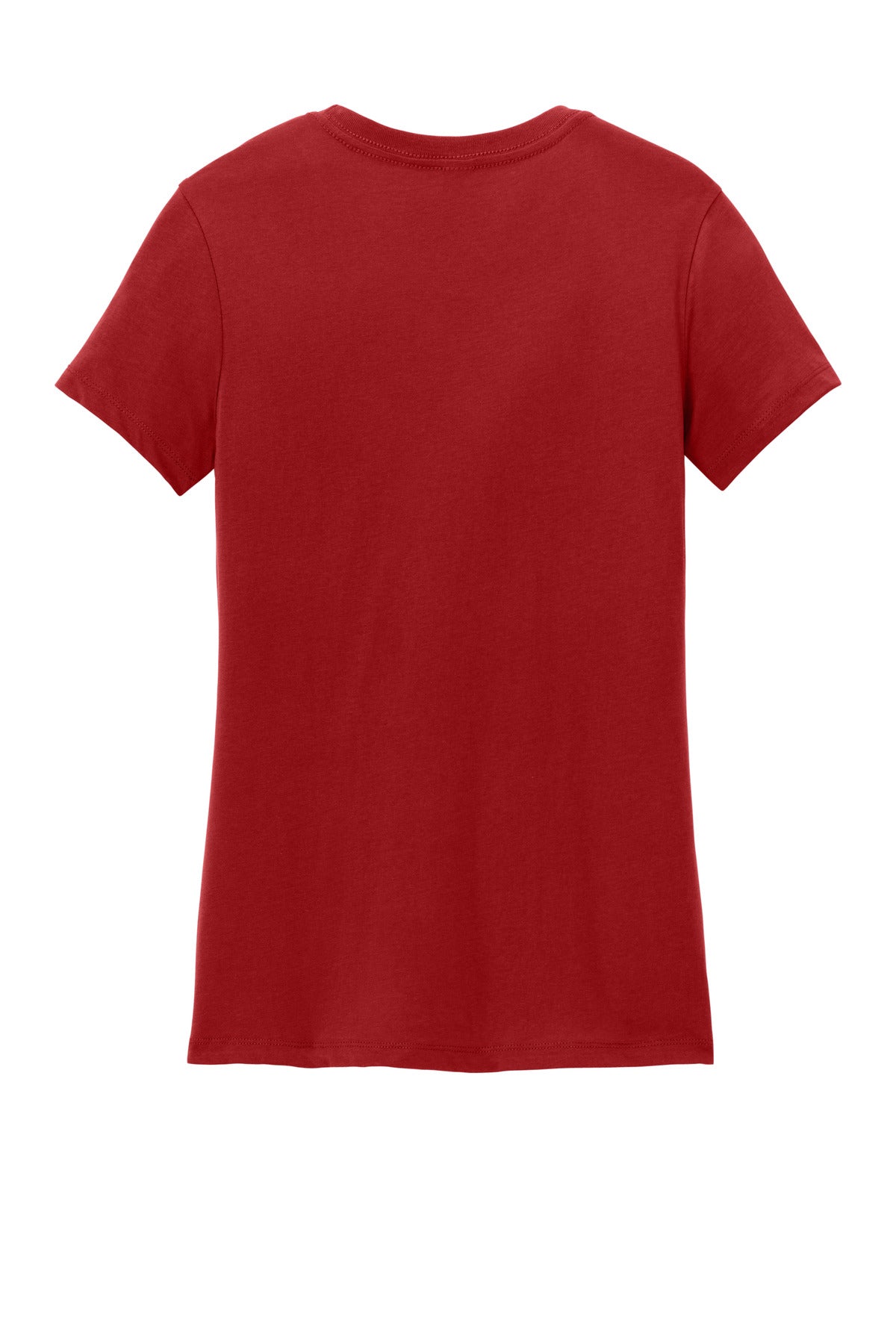 Rear View of Classic Red District Women's Perfect Weight Tee. DM104L