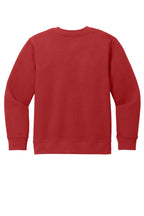 Rear View of ClassicRed District Youth V.I.T. Fleece Crew DT6104Y