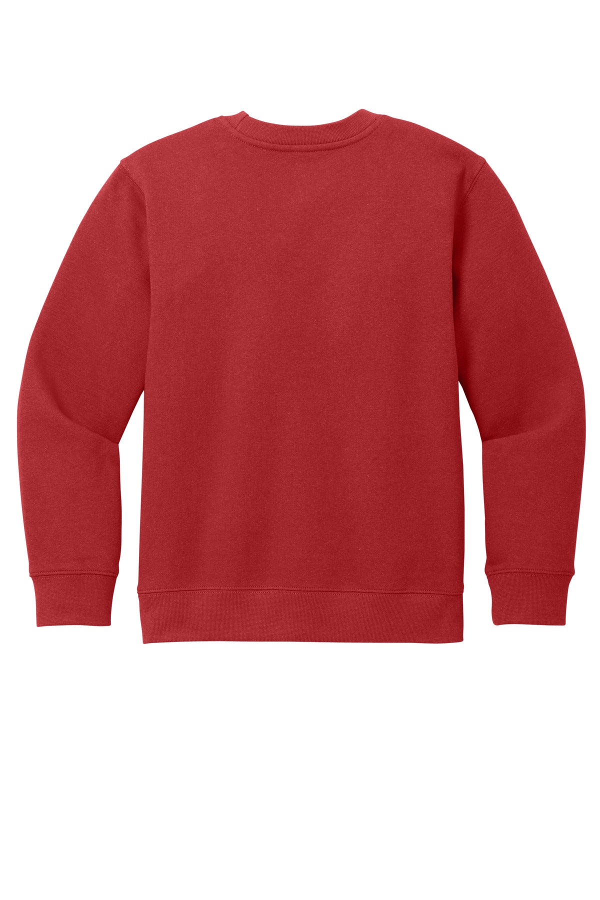 Rear View of ClassicRed District Youth V.I.T. Fleece Crew DT6104Y
