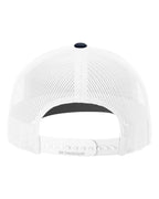Rear View of Columbia Blue/ White/ Navy Snapback Trucker Cap - 112