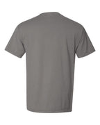 Rear View of Concrete Grey Garment-Dyed Pocket T-Shirt - GDH150