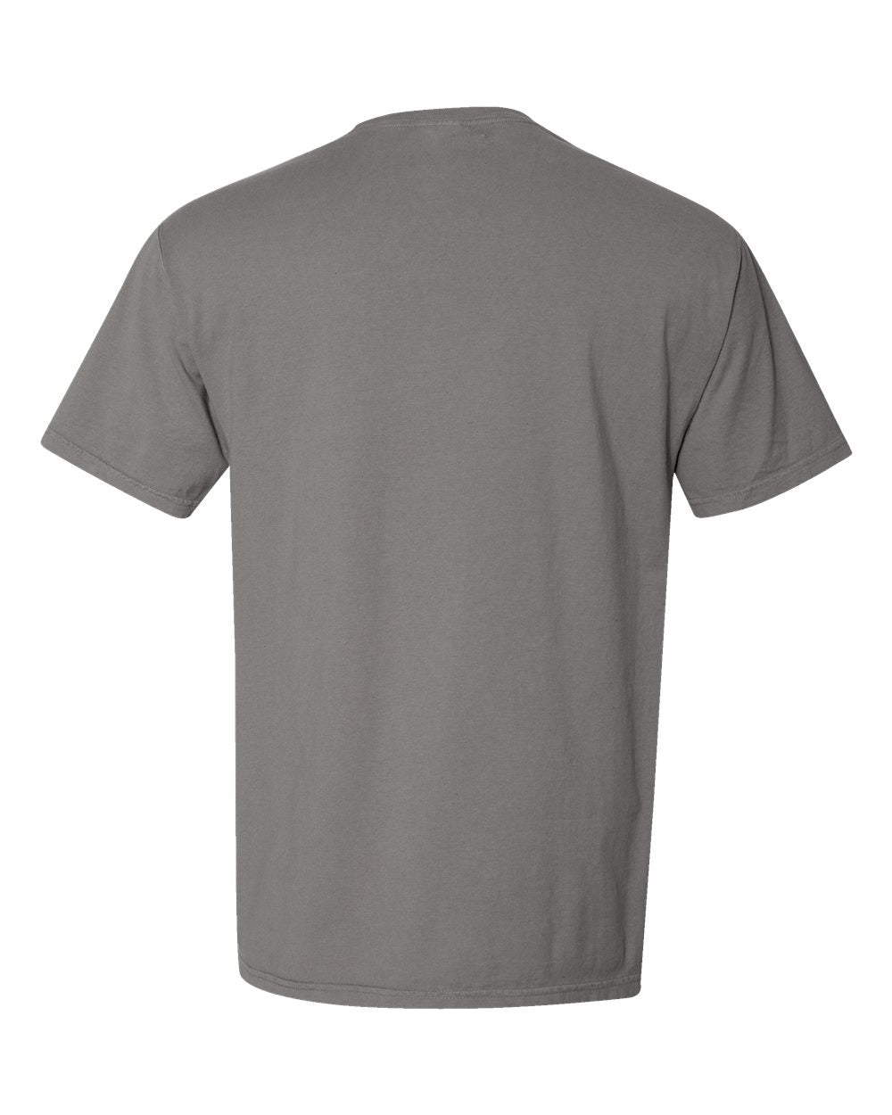 Rear View of Concrete Grey Garment-Dyed Pocket T-Shirt - GDH150