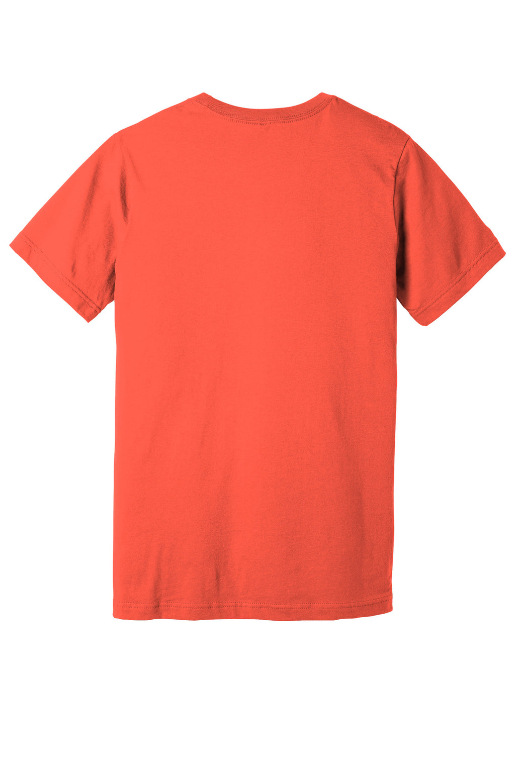 Rear View of Coral BELLA+CANVAS Unisex Jersey Short Sleeve Tee. BC3001