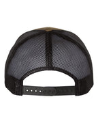Rear View of Coyote Brown/ Black Retro Trucker Cap - 6606