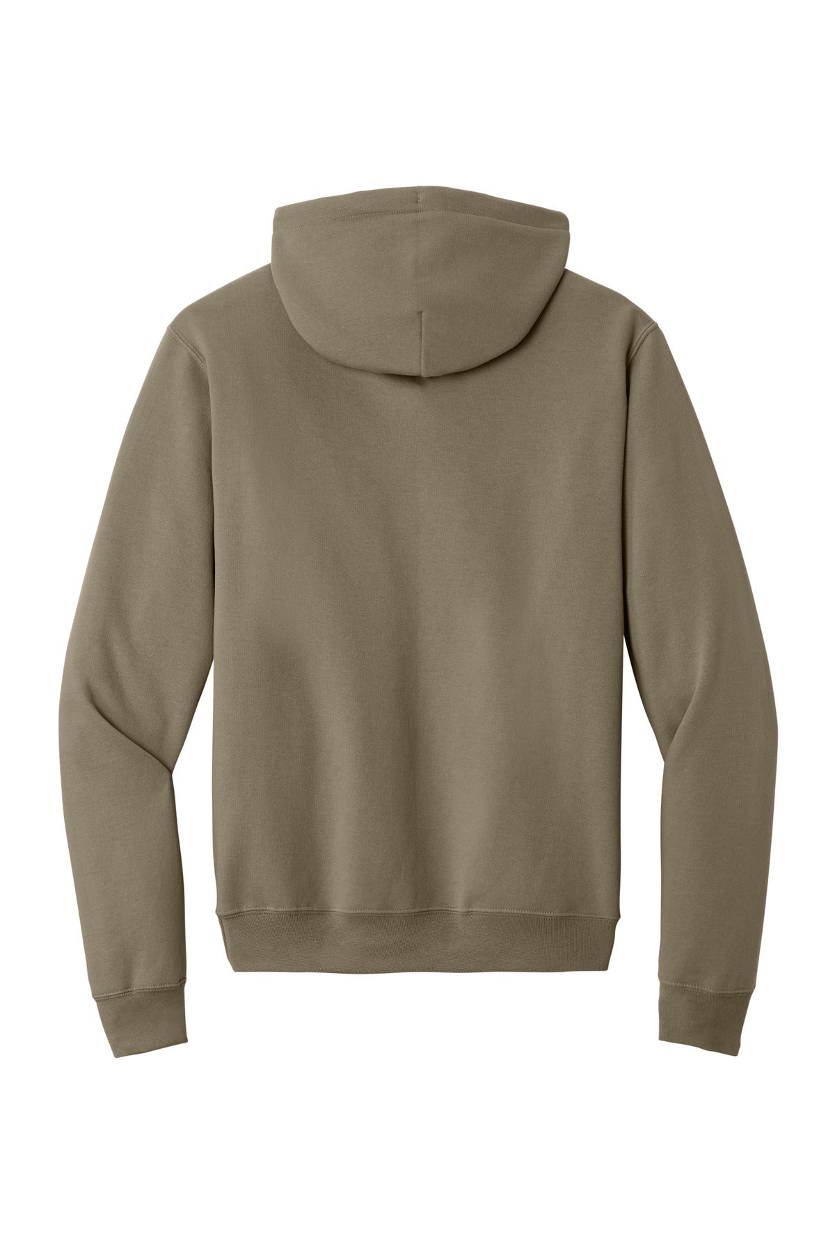 Rear View of Coyote Brown Port & Co Core Fleece Pullover Hooded Sweatshirt. PC78H