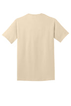 Rear View of Creme Port & Co Core Cotton Tee. PC54