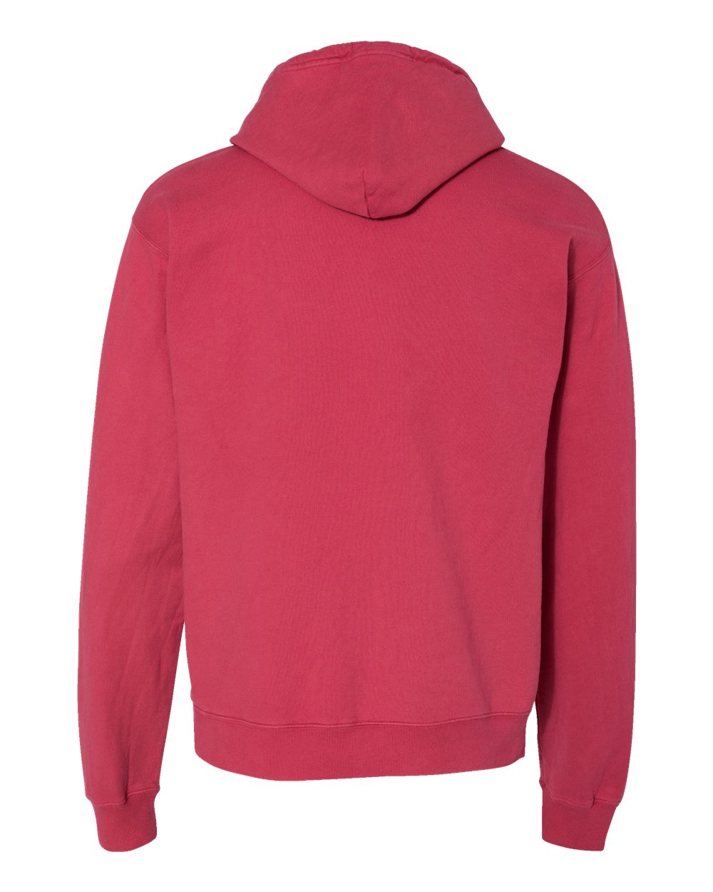 Rear View of Crimson Fall Garment-Dyed Hooded Sweatshirt - GDH450