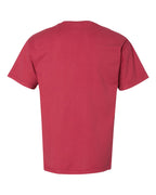 Rear View of Crimson Fall Garment-Dyed Pocket T-Shirt - GDH150