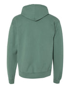 Rear View of Cypress Green Garment-Dyed Hooded Sweatshirt - GDH450