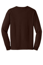 Rear View of Dark Chocolate Gildan - Ultra Cotton 100% US Cotton Long Sleeve T-Shirt. G2400