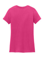 Rear View of Dark Fuchsia District Women's Perfect Weight Tee. DM104L