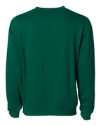 Rear View of Dark Green Midweight Crewneck Sweatshirt - SS3000