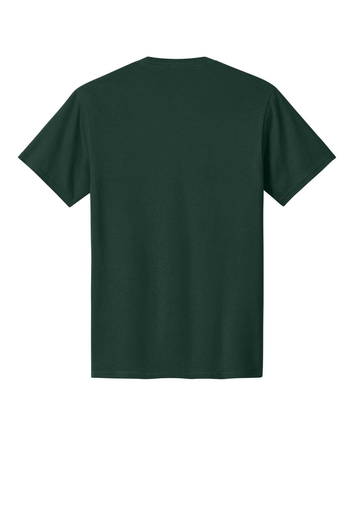 Rear View of Dark Green Port & Co Core Cotton Tee. PC54