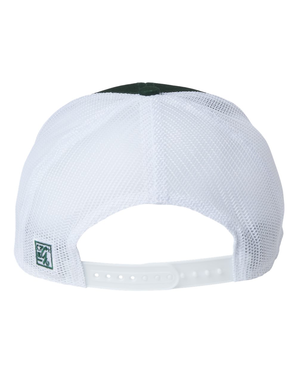 Rear View of Dark Green/ White Everyday Trucker Cap - GB452E