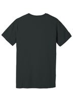 Rear View of Dark Grey BELLA+CANVAS Unisex Jersey Short Sleeve Tee. BC3001