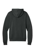 Rear View of Dark Grey BELLA+CANVAS Unisex Sponge Fleece Pullover Hoodie. BC3719