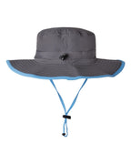 Rear View of Dark Grey/ Columbia Blue Ultralight Booney - GB400