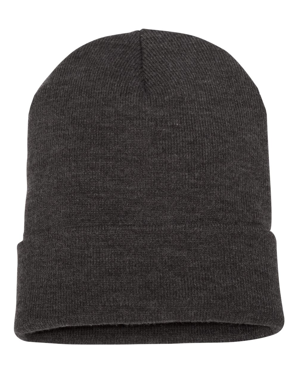Rear View of Dark Grey Cuffed Beanie - 1501KC