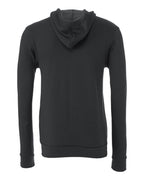 Rear View of Dark Grey Sponge Fleece Full-Zip Hoodie - 3739