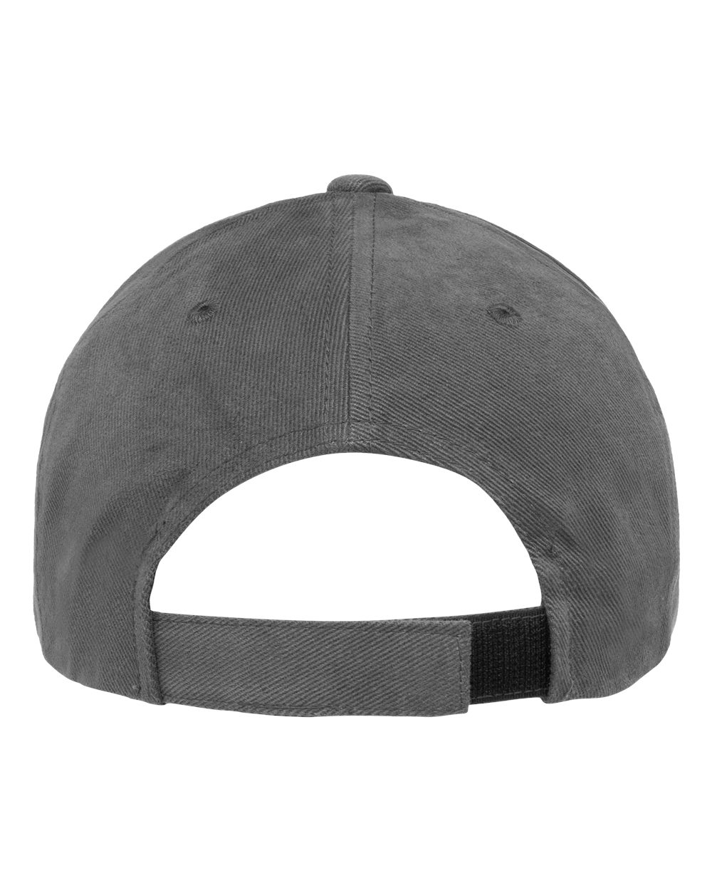Rear View of Dark Grey Structured Brushed Twill Cap - 6363V