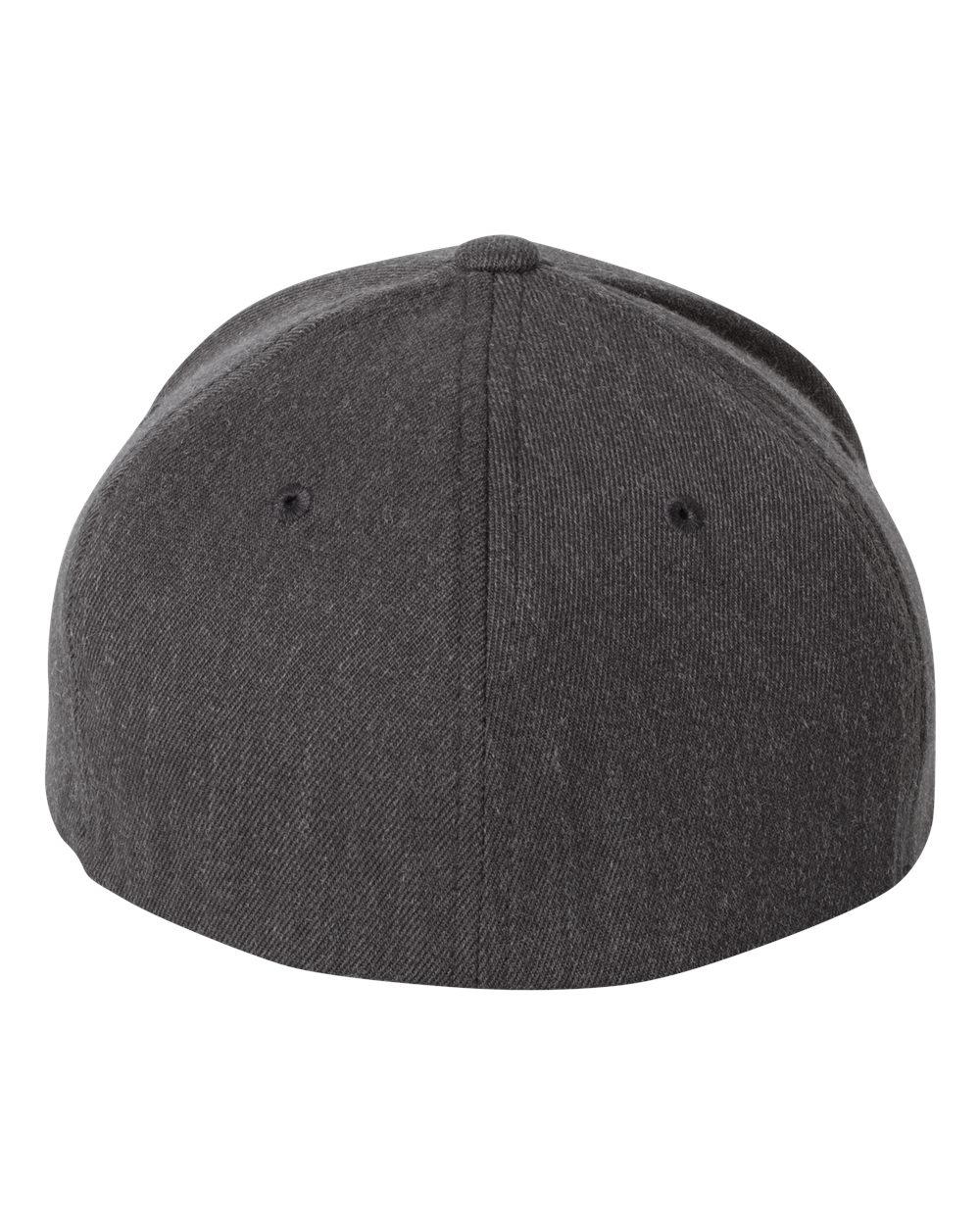 Rear View of Dark Heather Wool-Blend Cap - 6477