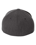 Rear View of Dark Heather Wool-Blend Cap - 6477