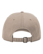 Rear View of Dark Khaki Peach Twill Dad Hat - 326
