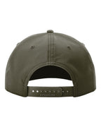 Rear View of Dark Olive Green/ White Five Panel Classic Rope Cap - 258