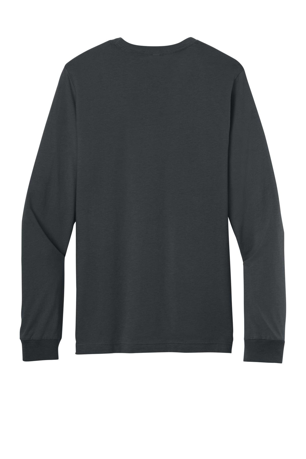 Rear View of DarkGrey BELLA+CANVAS Unisex Jersey Long Sleeve Tee. BC3501