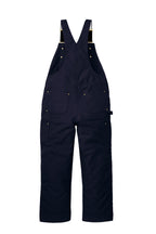 Rear View of DarkNavy Carhartt Firm Duck Insulated Bib Overalls CT106672