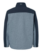 Rear View of Deep Blue Heather/ Deep Blue Motion Soft Shell Jacket - 5350