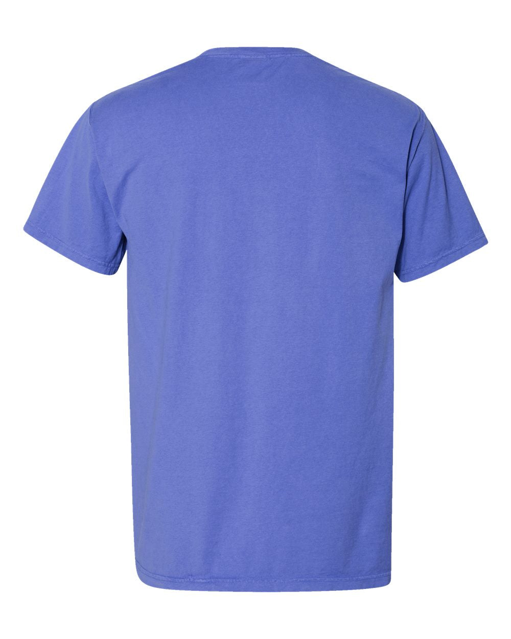 Rear View of Deep Forte Blue Garment-Dyed Pocket T-Shirt - GDH150