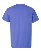 Rear View of Deep Forte Blue Garment-Dyed Pocket T-Shirt - GDH150