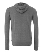 Rear View of Deep Heather Sponge Fleece Full-Zip Hoodie - 3739