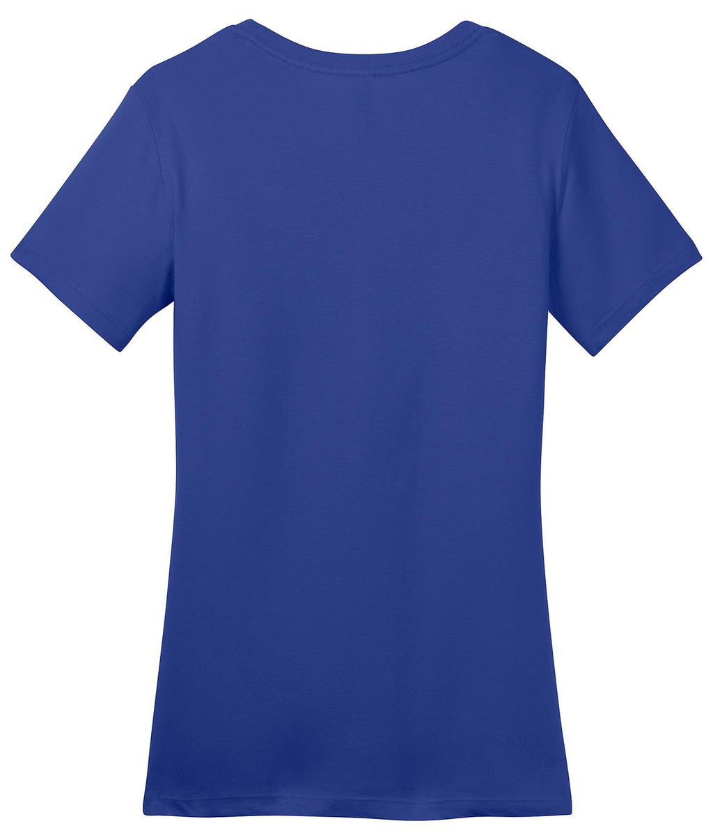 Rear View of Deep Royal District Women's Perfect Weight Tee. DM104L