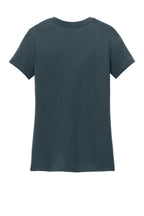 Rear View of DeepStlBlu District Women's Perfect Weight Tee. DM104L