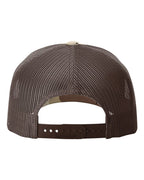 Rear View of Desert Camo/ Brown Five-Panel Printed Trucker Cap - 112PFP