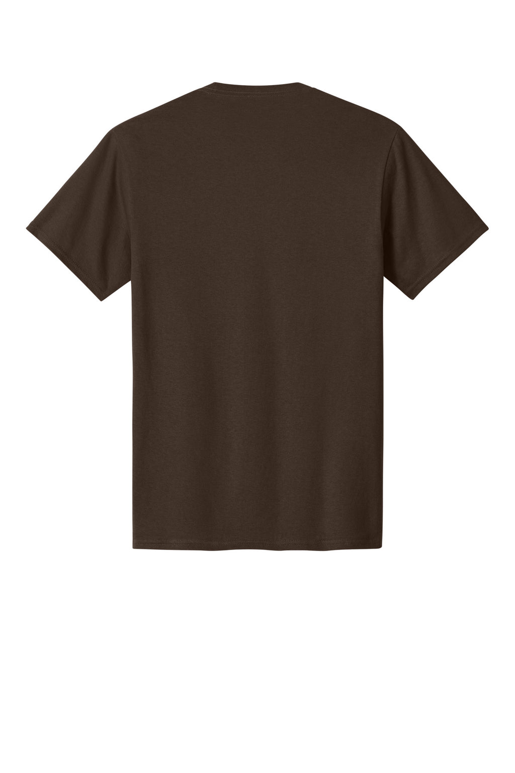 Rear View of Dk Choc Brown Port & Co Core Cotton Tee. PC54