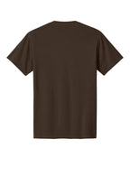 Rear View of Dk Choc Brown Port & Co Core Cotton Tee. PC54