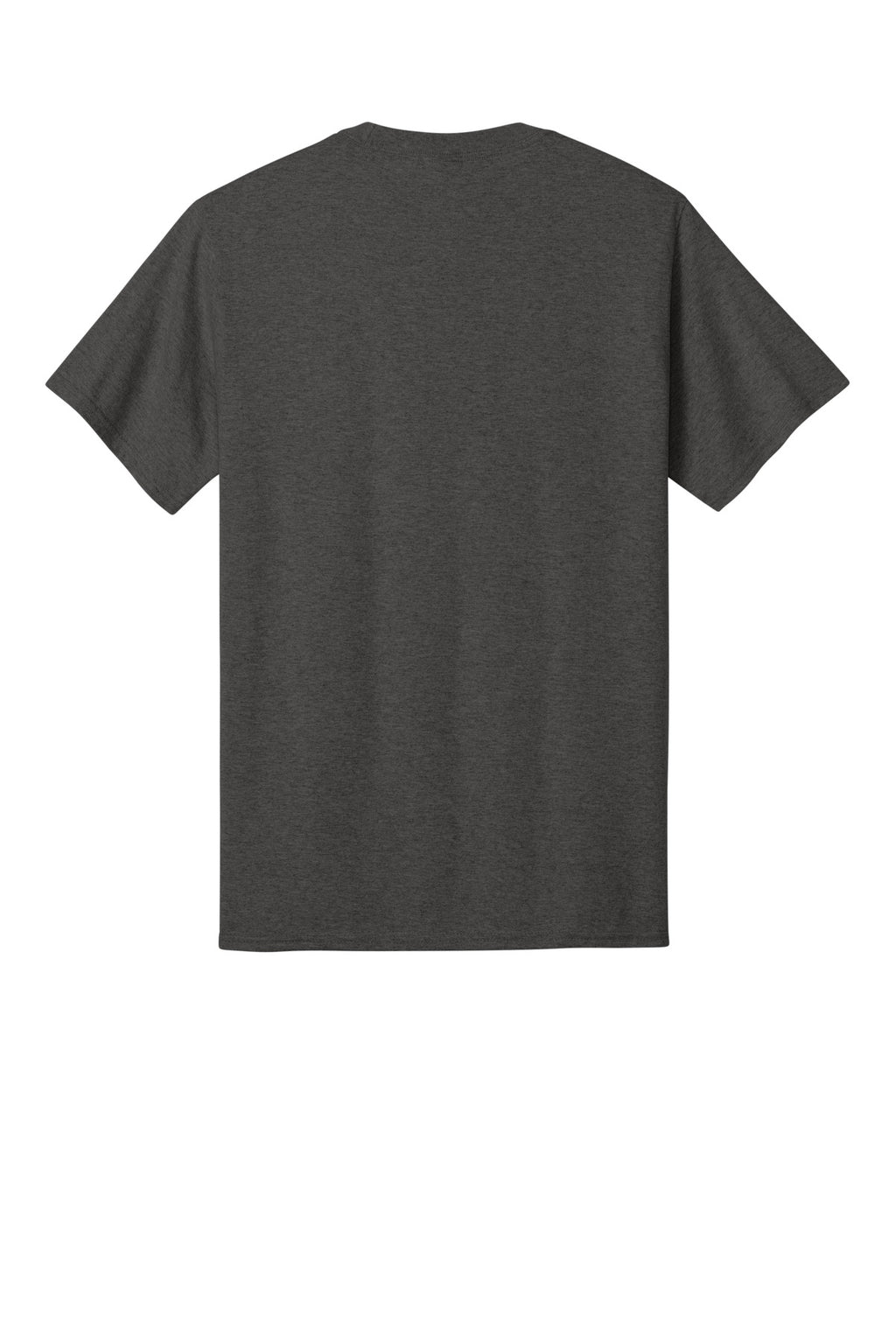 Rear View of Dk Hthr Grey Port & Co Core Cotton Tee. PC54