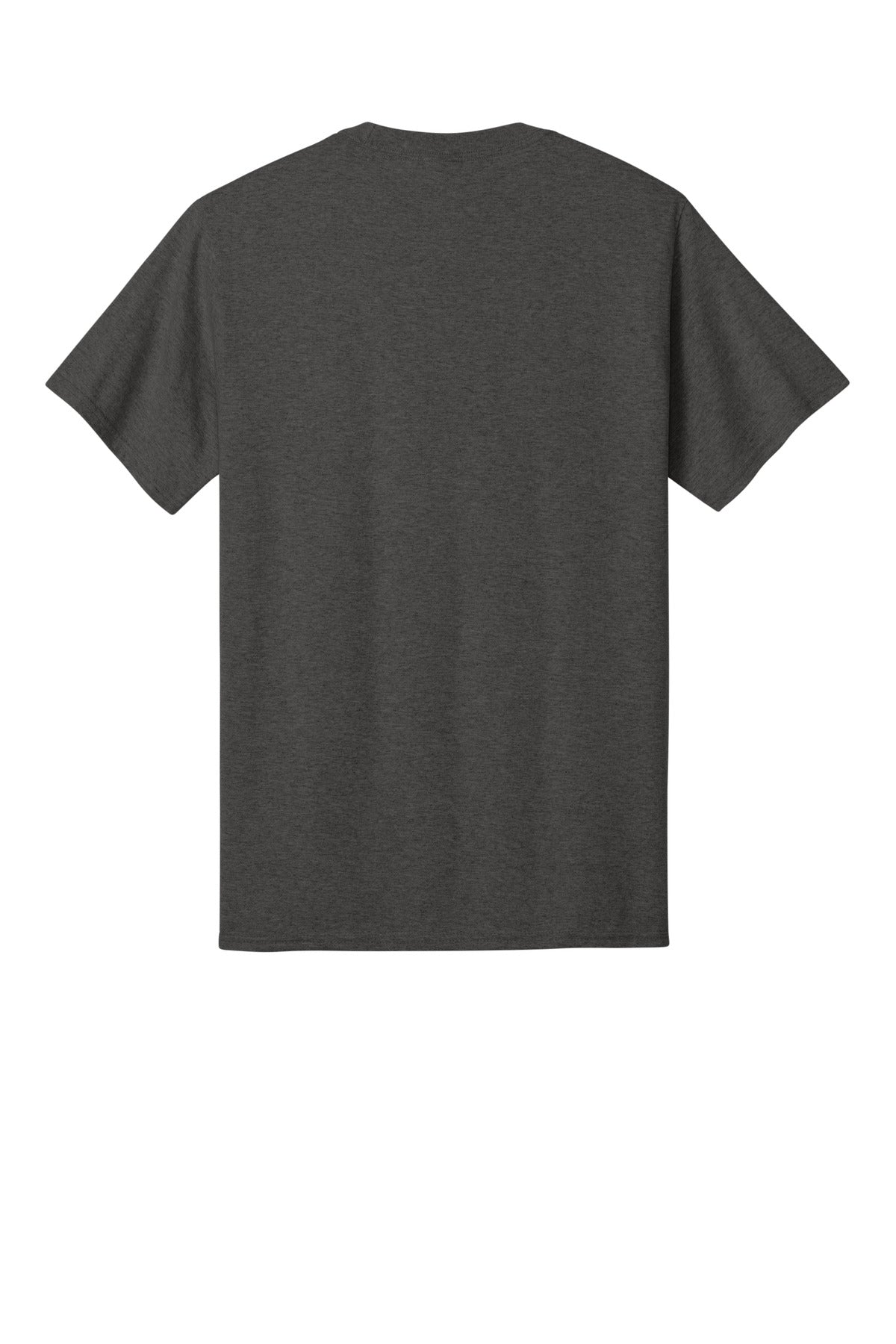 Rear View of Dk Hthr Grey Port & Co Core Cotton Tee. PC54