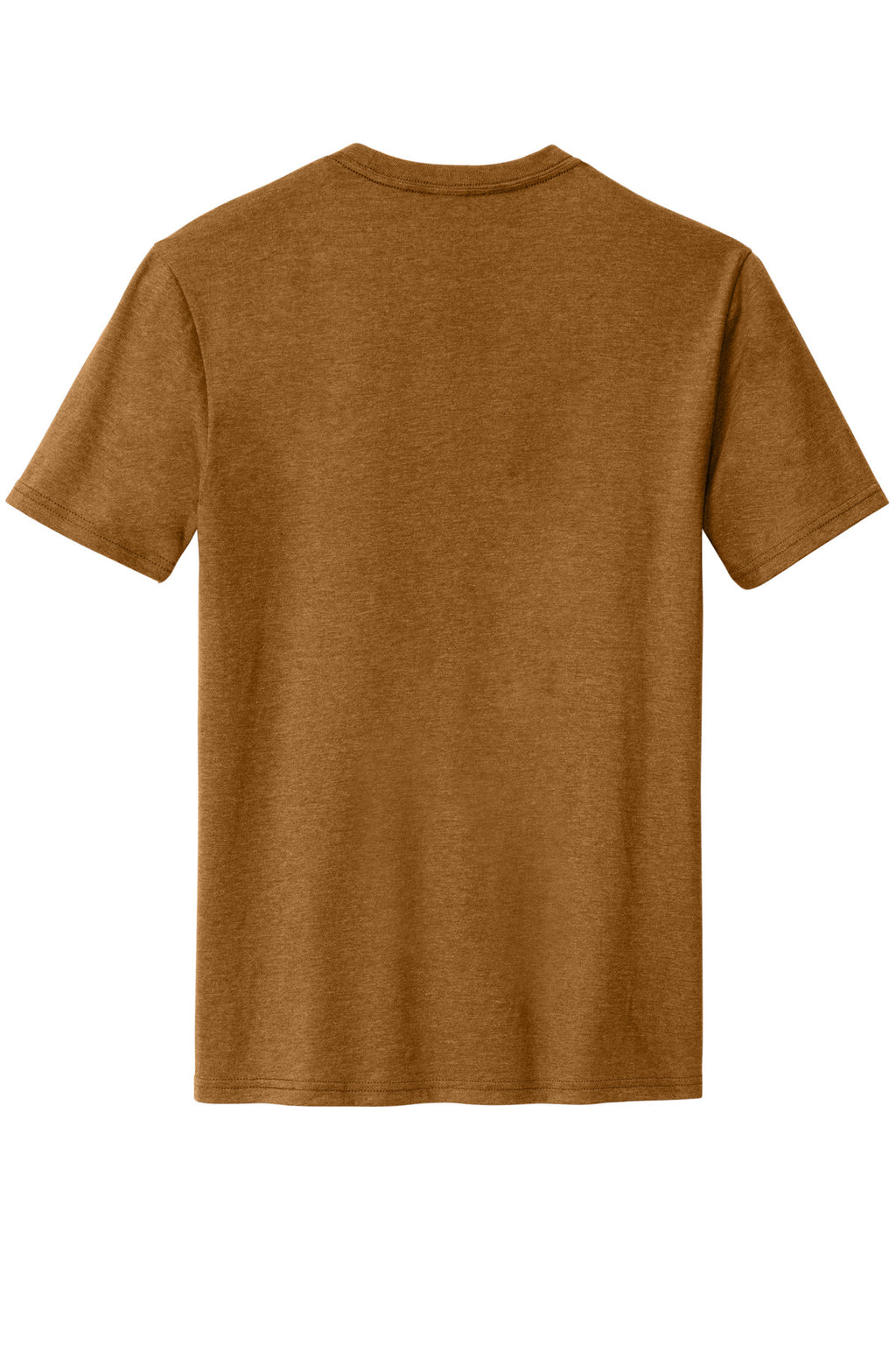Rear View of DkBrwnHthr District Perfect Blend CVC Tee. DM108