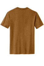 Rear View of DkBrwnHthr District Perfect Blend CVC Tee. DM108